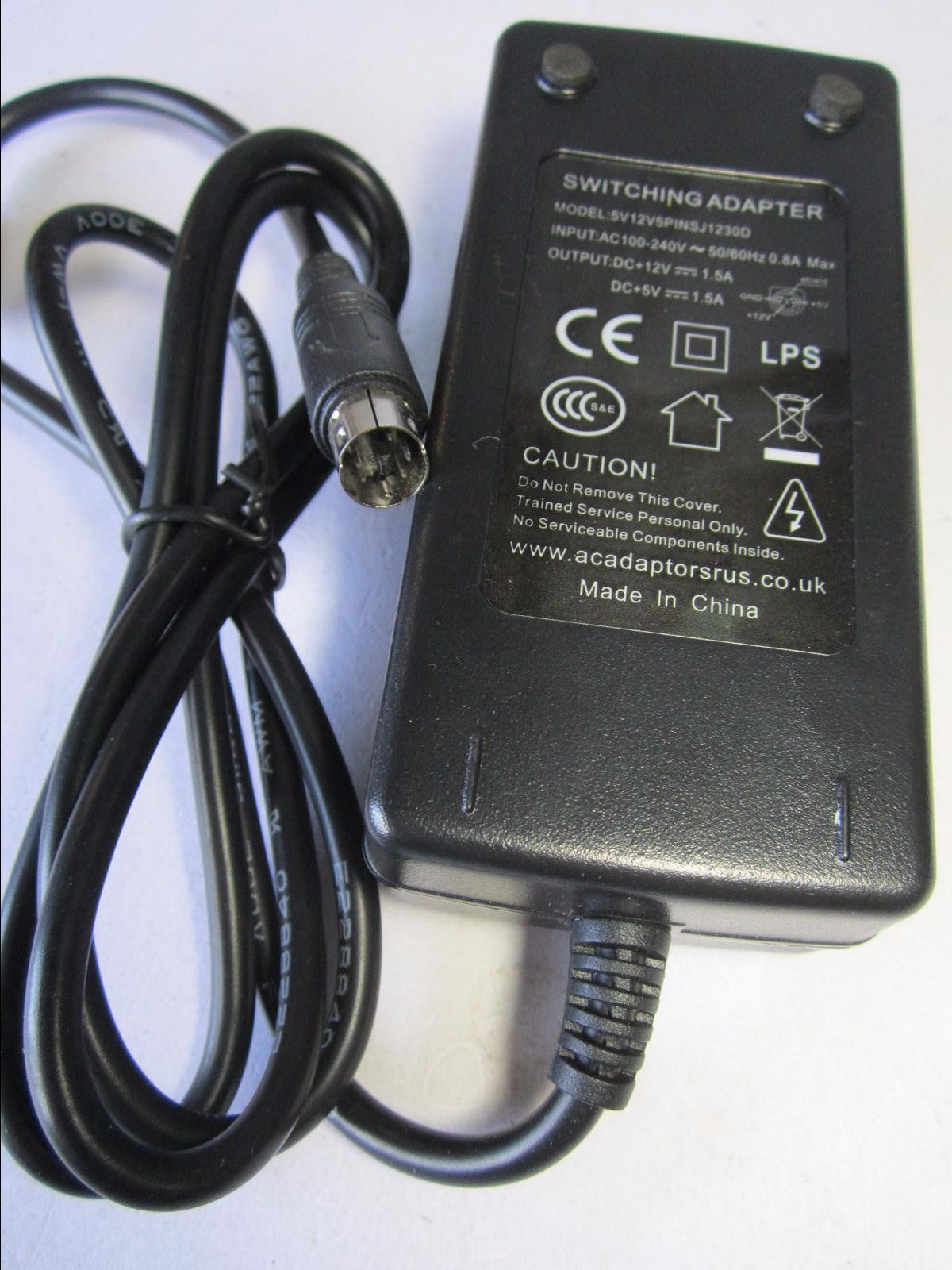12V 5V 5 PIN ACDC Adapter Power Supply for Lacie External Hard Drive