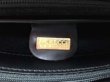 Authentic GUCCI Hand Bag Leather black 5j13B100