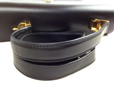Authentic GUCCI Hand Bag Leather black 5j13B100