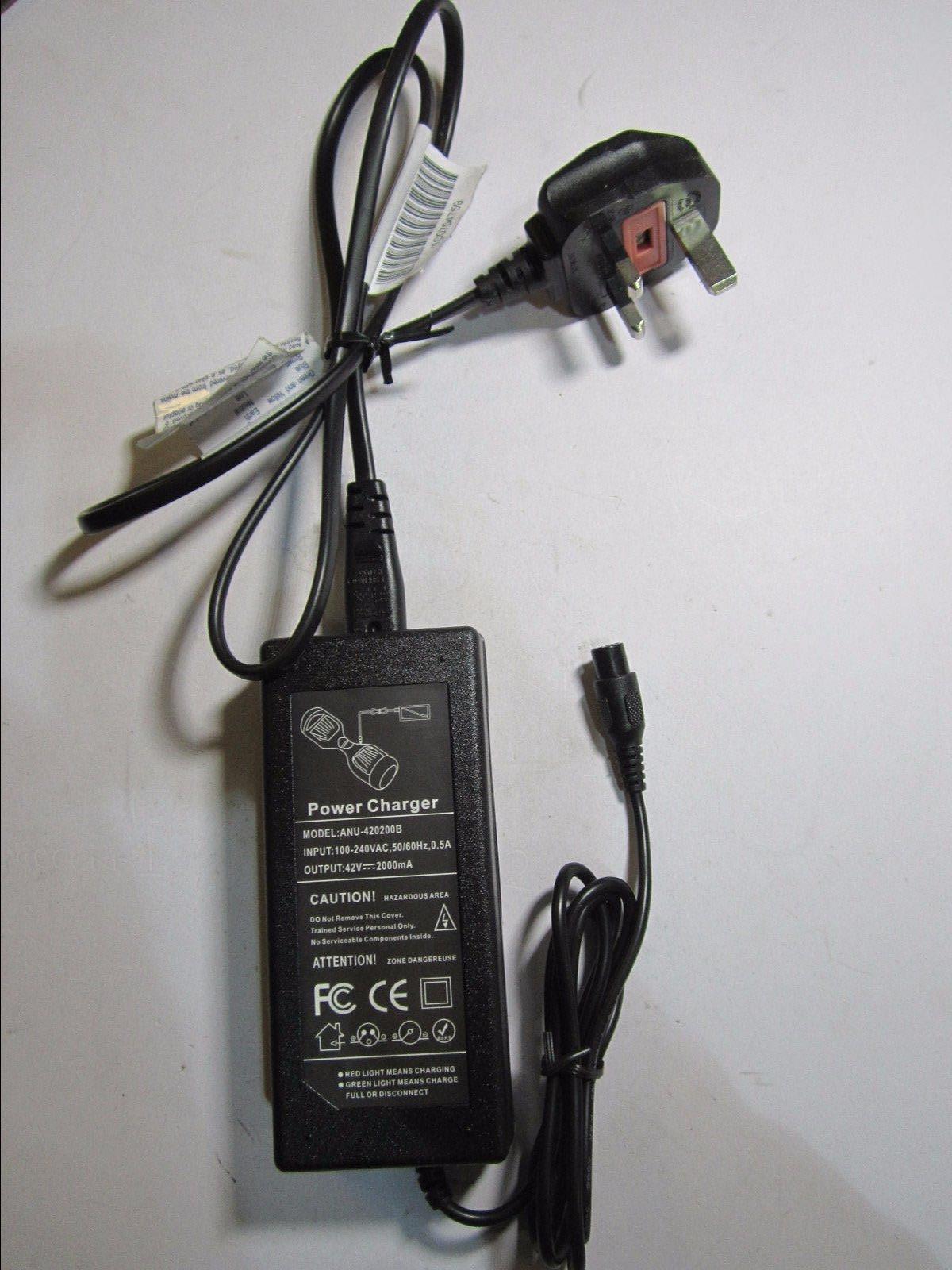 UK Replacement for 42V  Power Battery Charger for model ANU-420200A