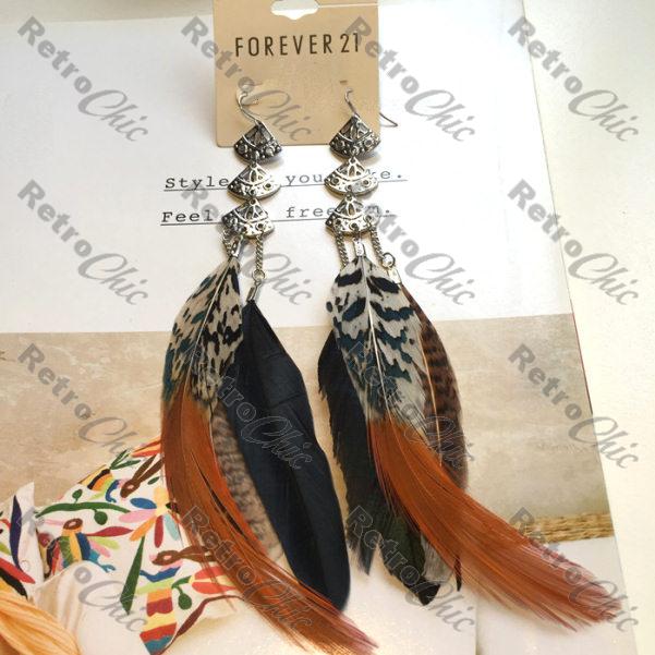 Natural deals feather earrings