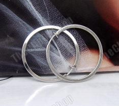 Clip-On 3.5cm Hoop Earrings - Silver Tone White Gold Plated, No Piercing Needed 9 thumbnail image