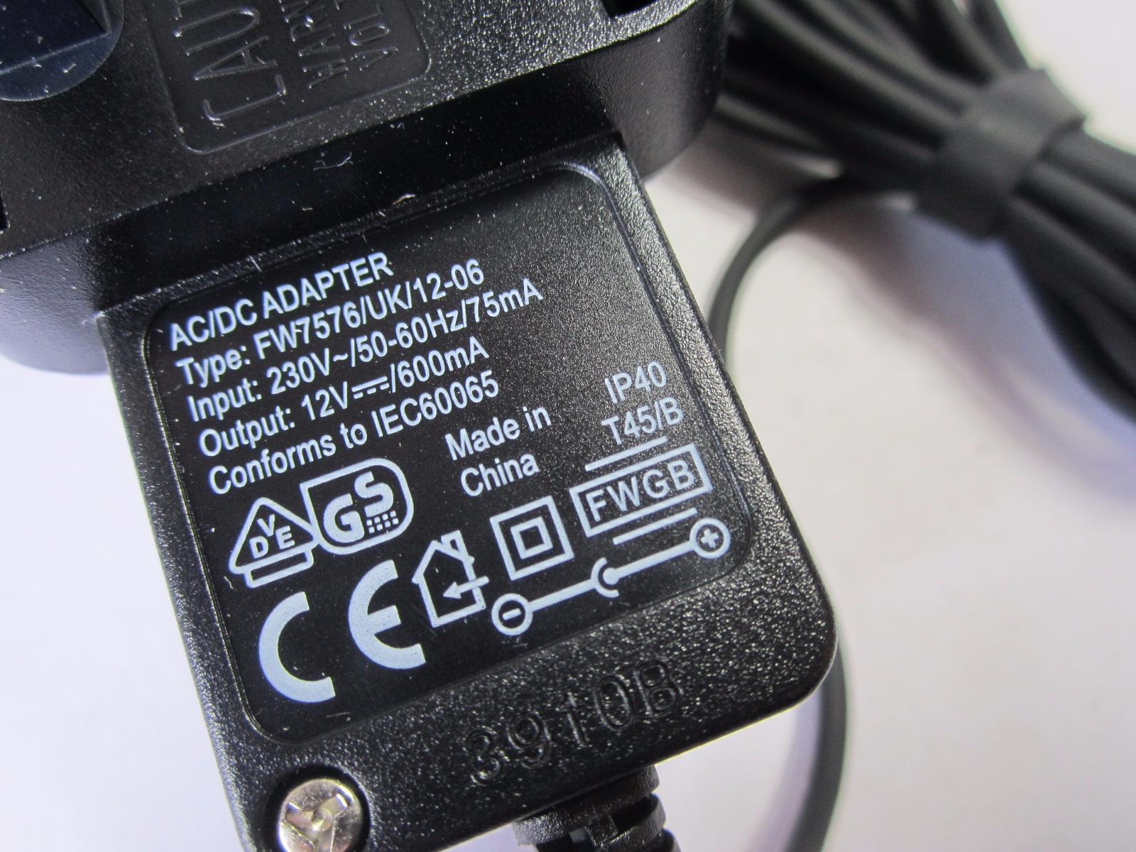 UK 12V 12.0V 600ma 500ma 400ma 200ma 100ma AC-DC Power Adaptor 3.5