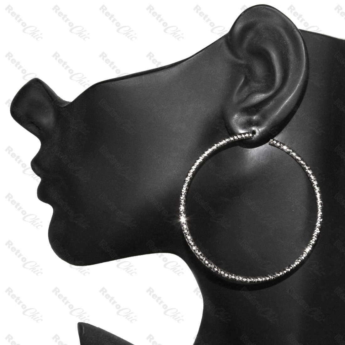 large fake diamond hoop earrings