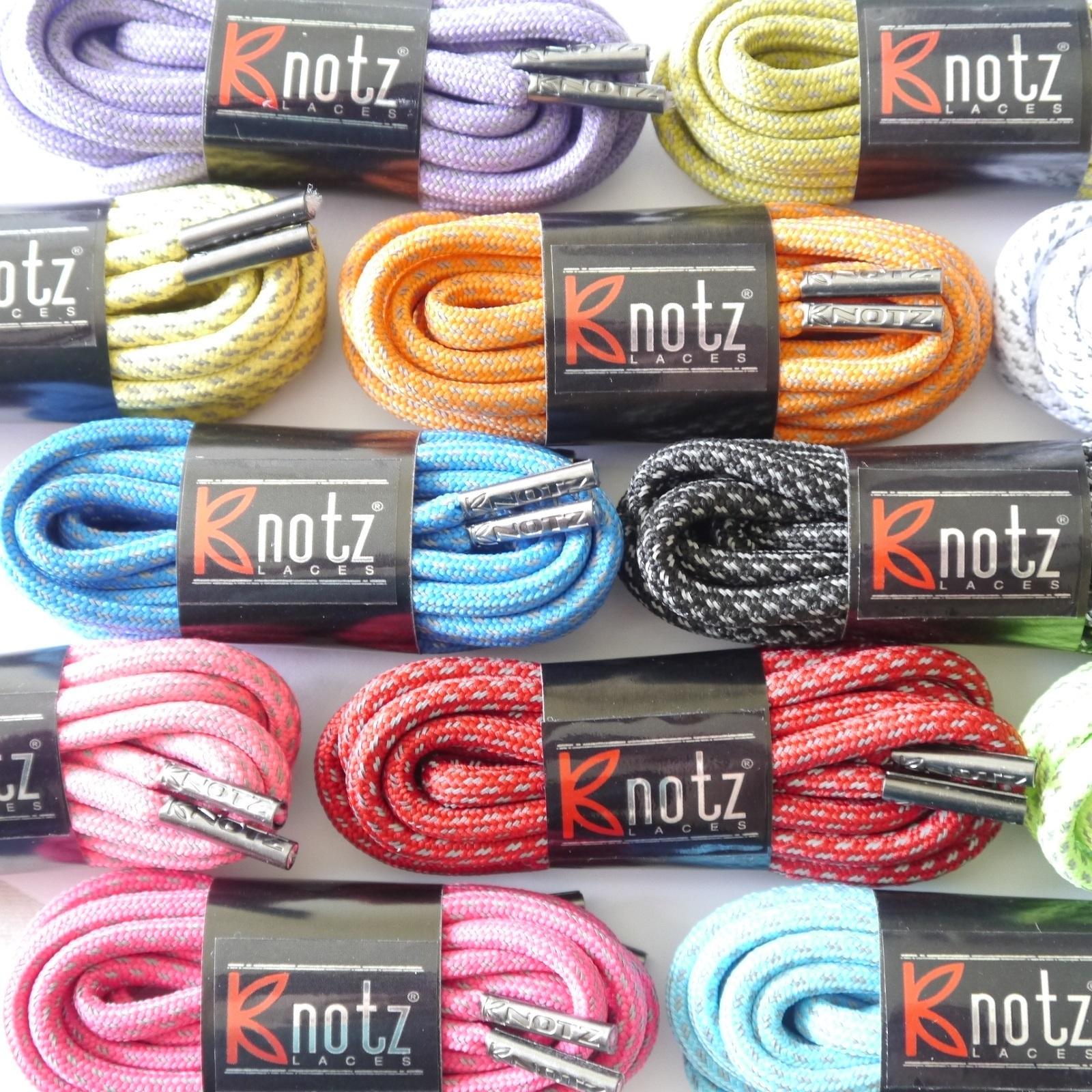 130cm long ROUND THICK ROPE STYLE REFLECTIVE LACES 5mm wide 32 COLOURS