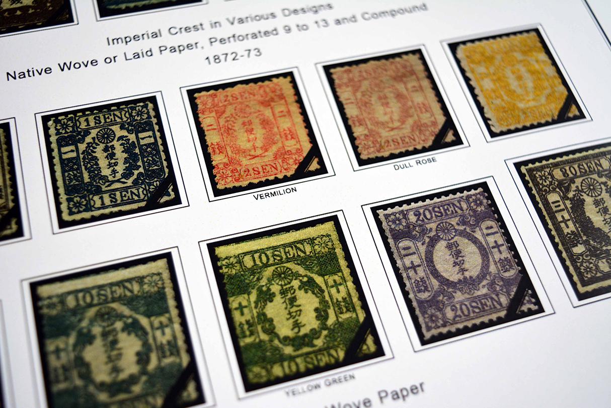 COLOR PRINTED JAPAN [CLASS.] 1871-1940 STAMP ALBUM PAGES (32