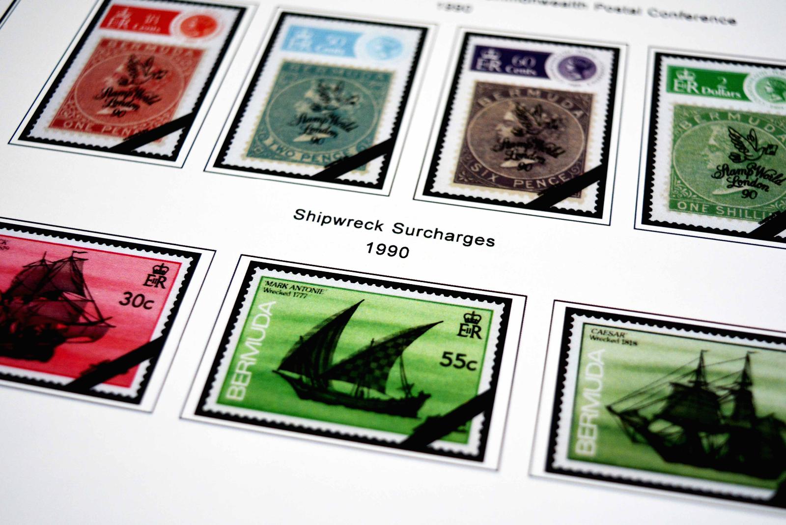 COLOR PRINTED BERMUDA 18651999 STAMP ALBUM PAGES (86 illustrated pages