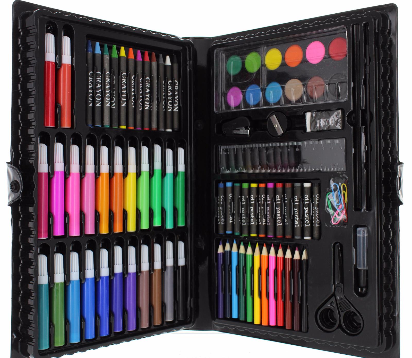 Kreative Kids! 86 Piece Art Set Case Pencils, Crayons, Paints, Markers