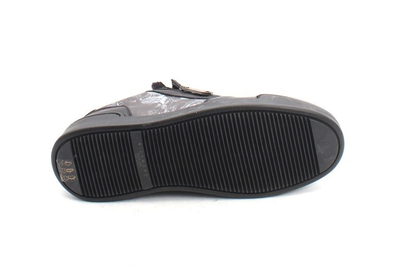 Richmond 7582 Black Leather Suede Fur Lace-Up Zip-Up Sneaker  display picture 1