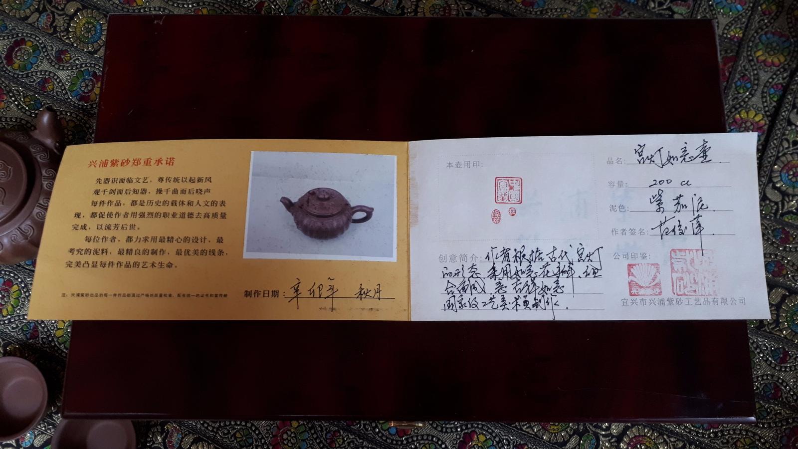Antique Certified Set-Zun Gui Ming Pin-In Box-One Tea Pot And 6 Cups ...