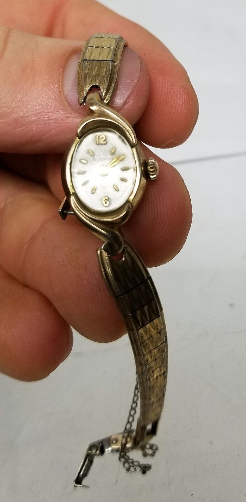 Antique Vintage Gold Filled Plated Bulova Wrist Watch 10kt 