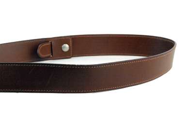 HERMES Brown Leather Snap Button Waist Belt Women's