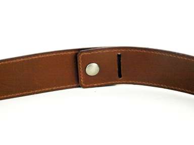 HERMES ブラウン レザー ベルト 72 HERMES Brown Leather Snap Button Waist Belt Women's
