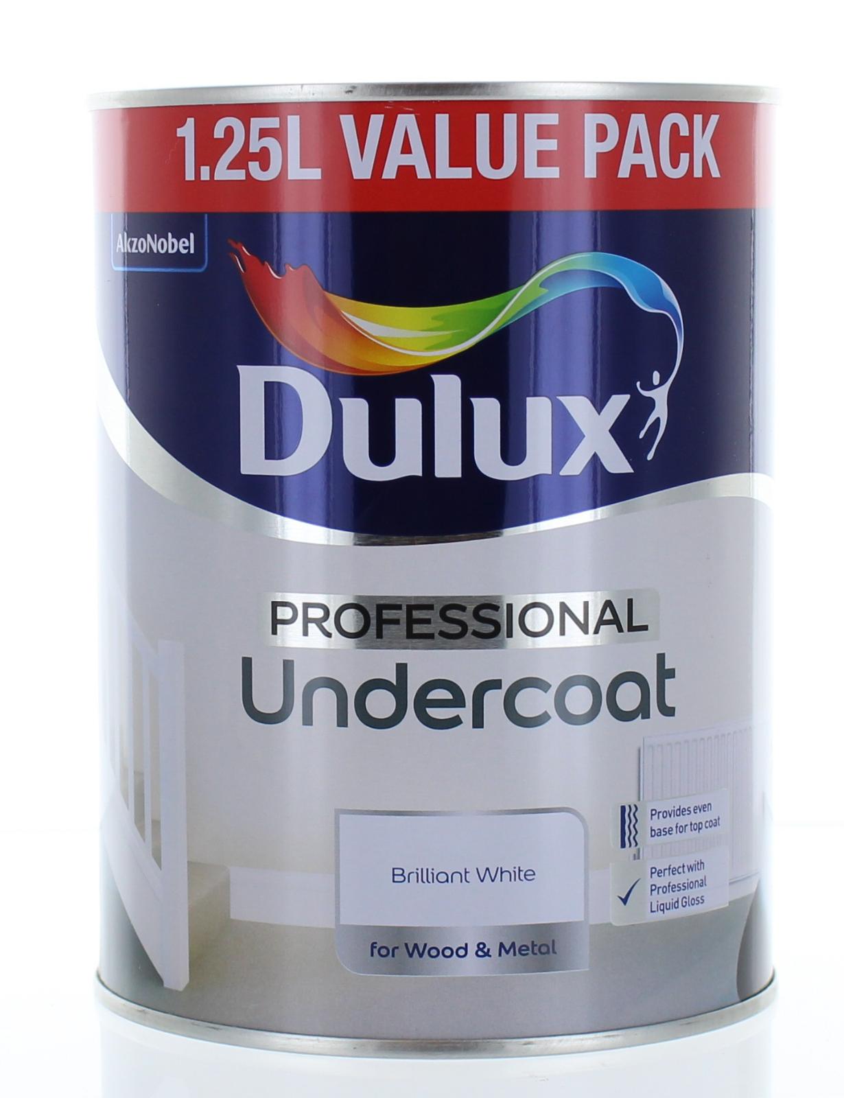 Dulux Undercoat Pure Brilliant White Paint 1.25L Wood & Metal Interior