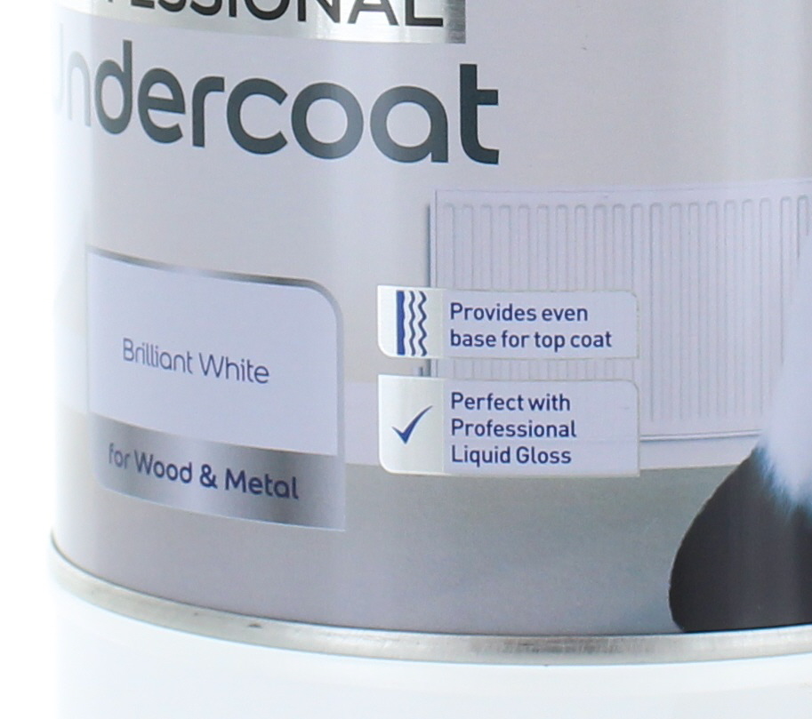 Dulux Undercoat Pure Brilliant White Paint 1.25L Wood