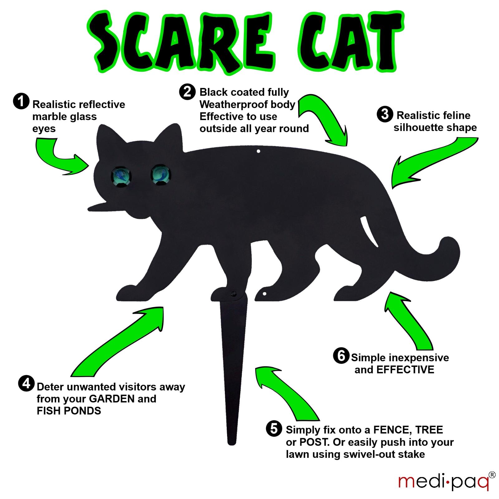 cat pest control garden scare scarer deterrent scarecrow repel 2x cats stop medipaq