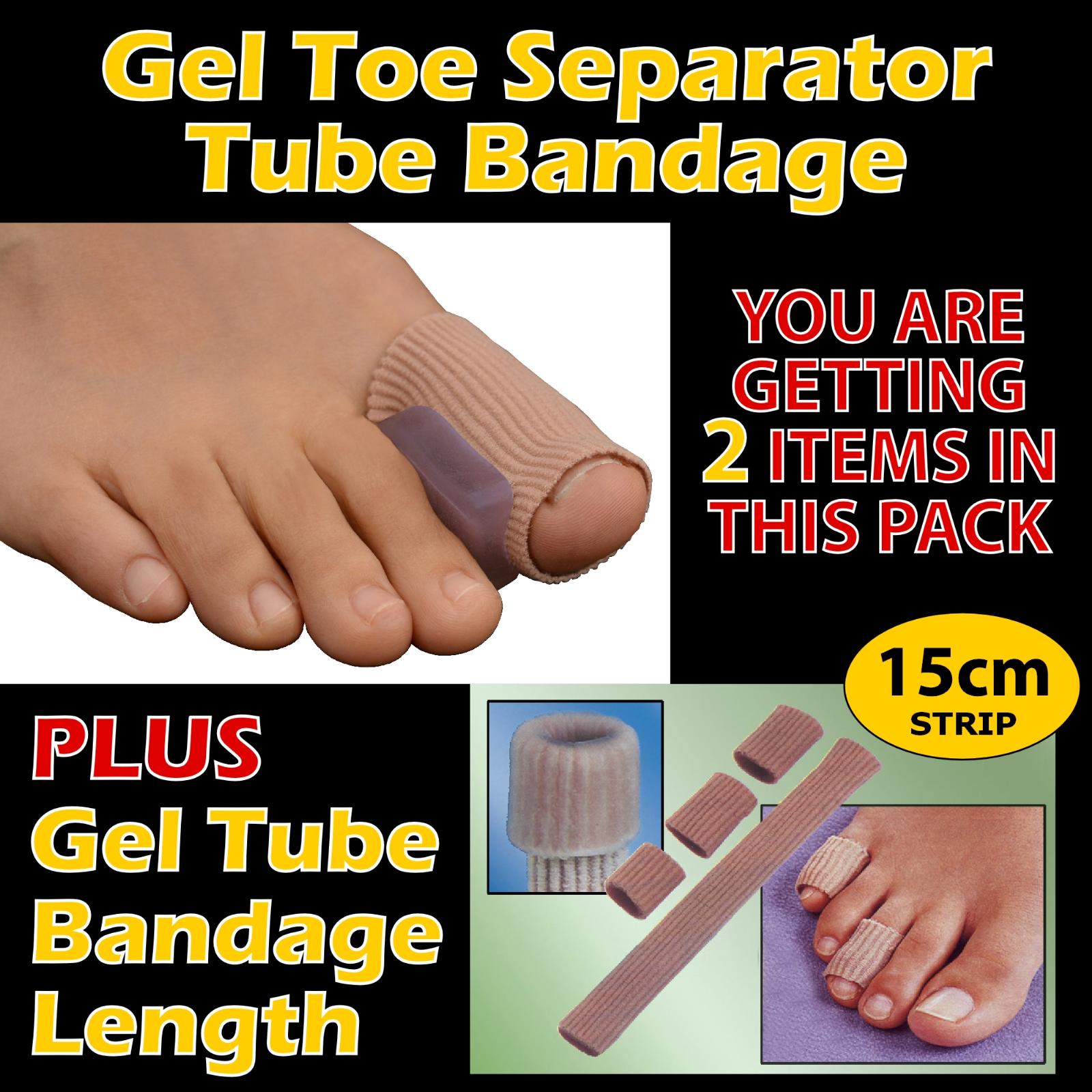 Toe Separators Bunion Corrector + Gel Tube Protector Bandage Gout Pain