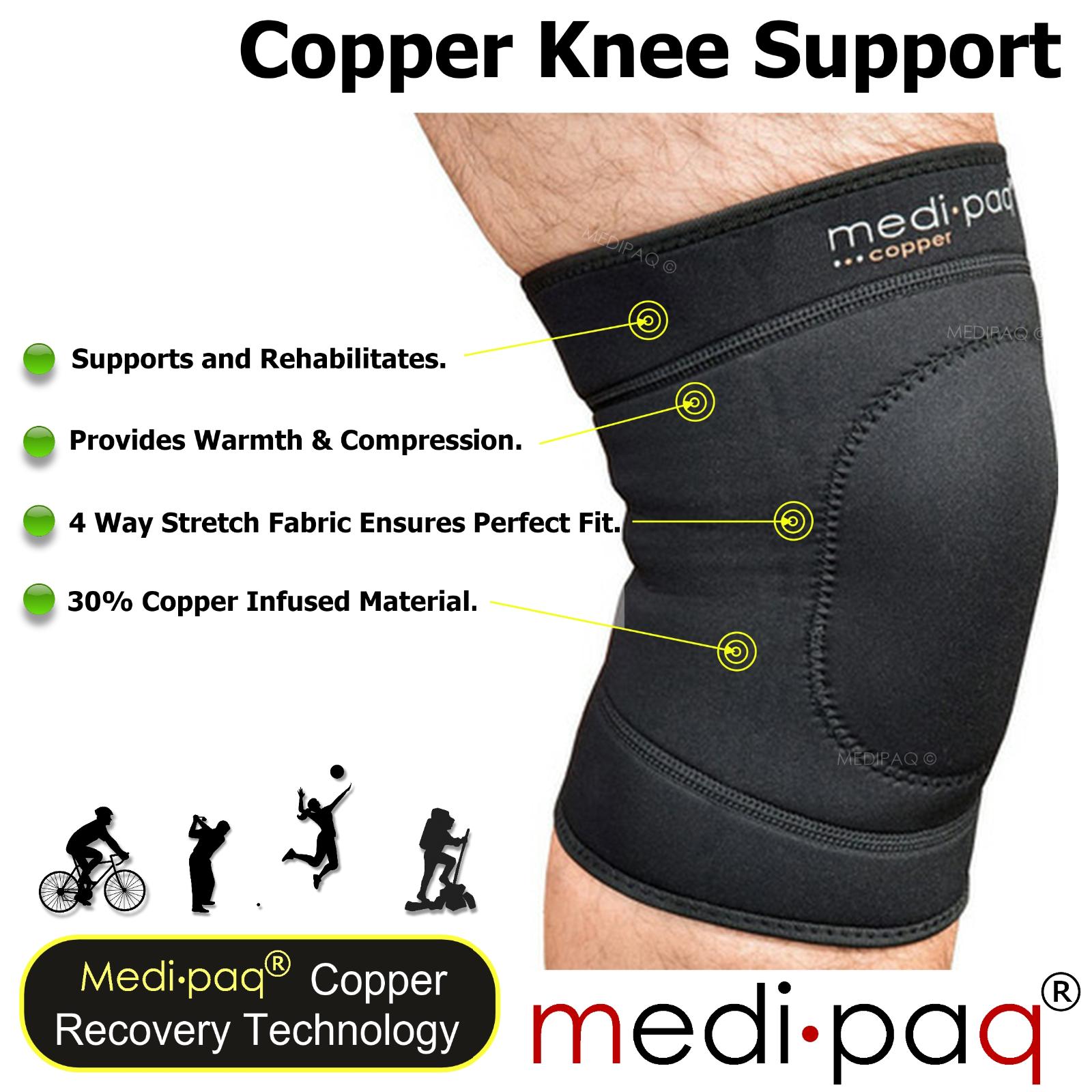 Copper Infused Knee Compression Support Sleeve Brace Sore Arthritis Joint Pain eBay